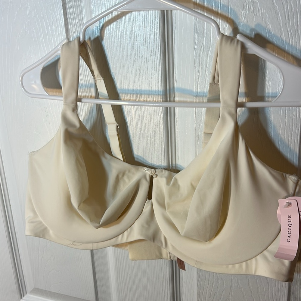 Cacique unpadded underwire cream coloured bra size 44DD NWT - Picture 3 of 6